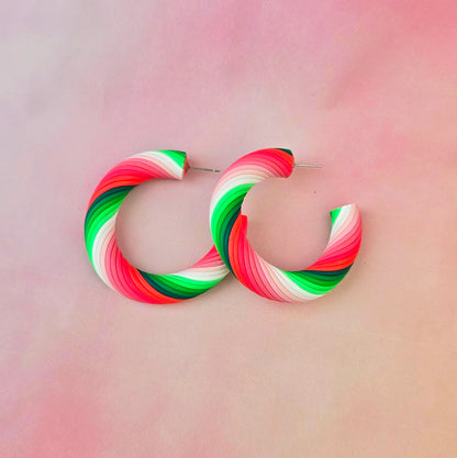 Watermelon Sugar Twisted Hoops