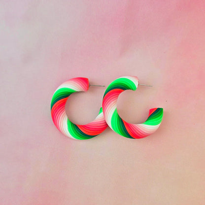 Watermelon Sugar Twisted Hoops