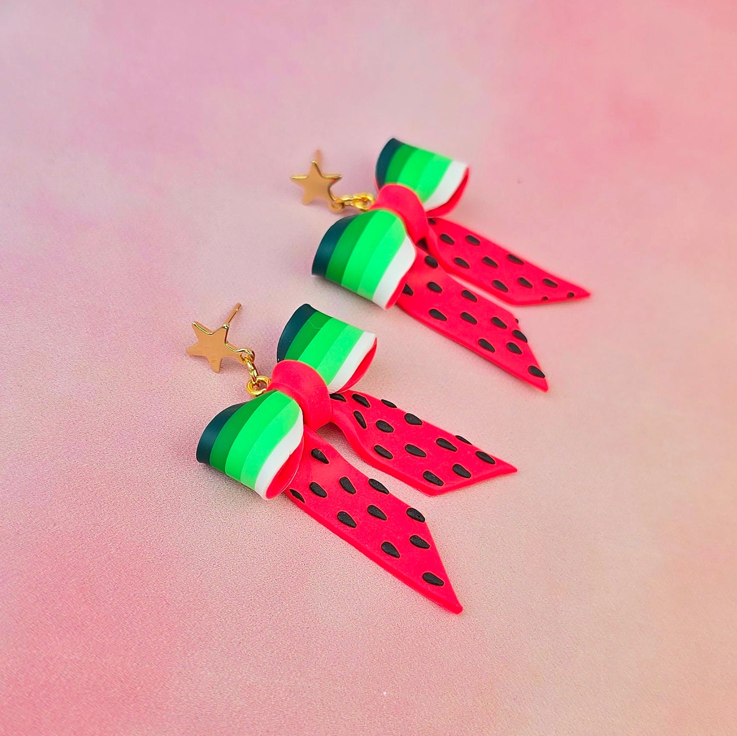 Watermelon Sugar Mini Bow Dangles
