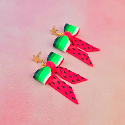 Watermelon Sugar Mini Bow Dangles