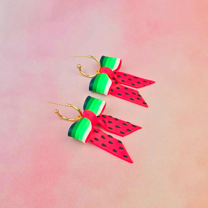 Watermelon Sugar Mini Bow Dangles