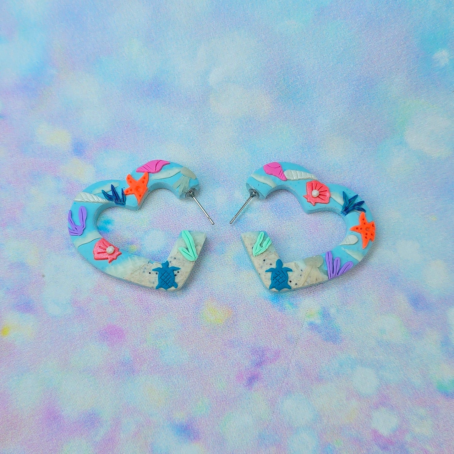 Beach Heart Hoops in Medium