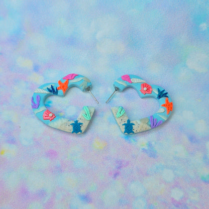 Beach Heart Hoops in Medium