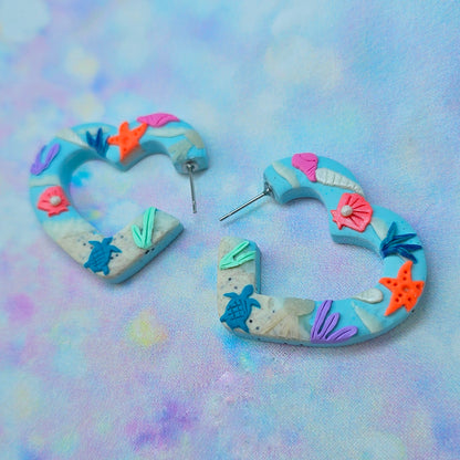 Beach Heart Hoops in Medium