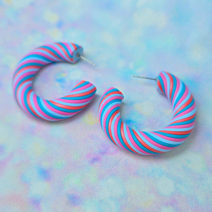 Beach Twisted Hoops in Small