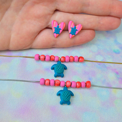 Beach Turtle Stud & Necklace Set