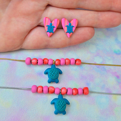 Beach Turtle Stud & Necklace Set