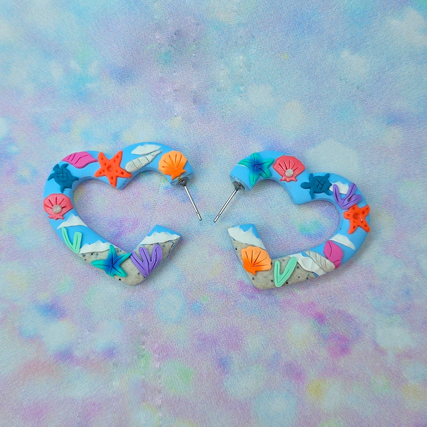 Beach Heart Hoops in Medium