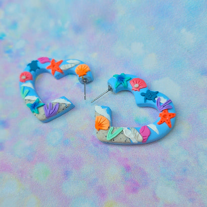 Beach Heart Hoops in Medium
