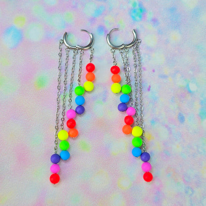 Neon Rainbow 5 Drop Dangles