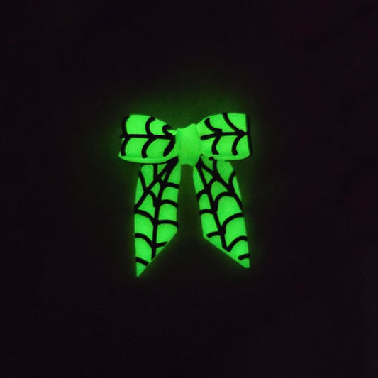 PRE ORDER Mini Glow in the Dark Spider Web Bows