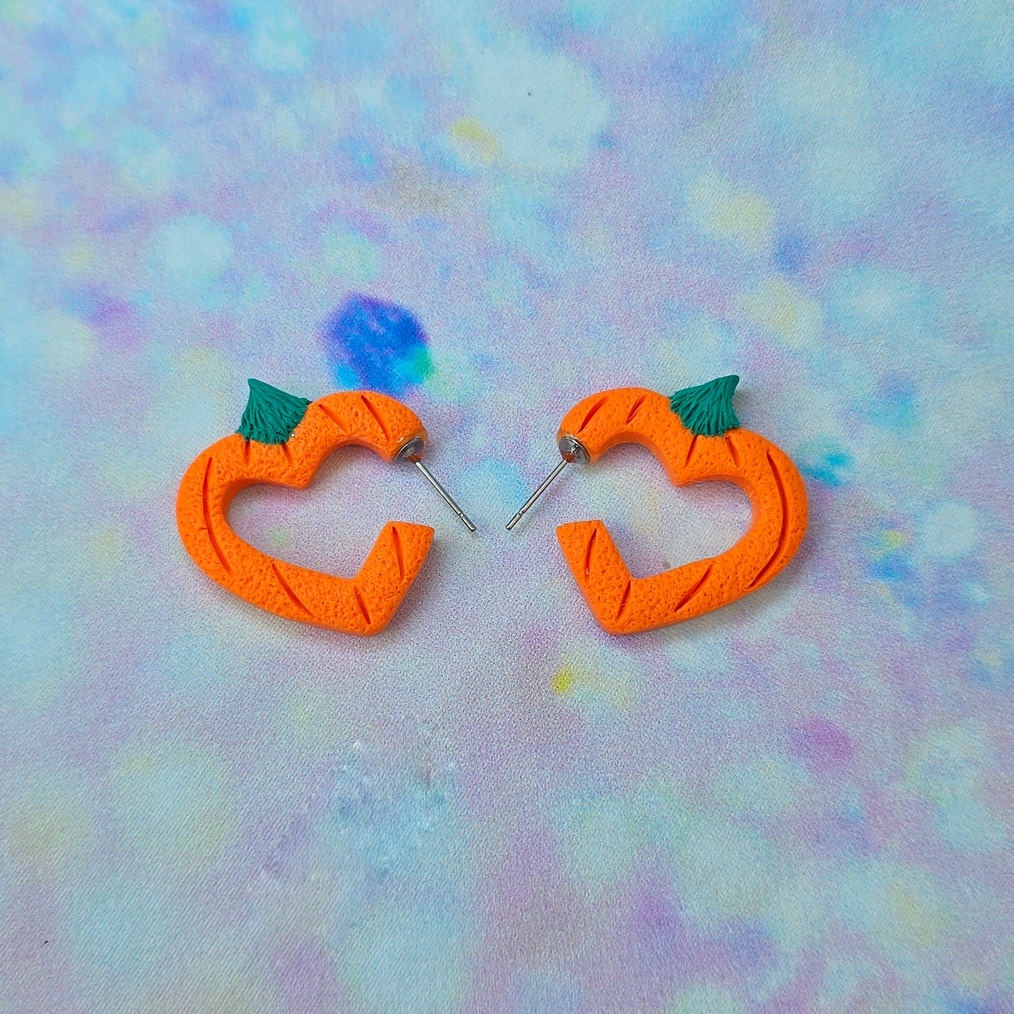 Mini Pumpkin Heart Hoops