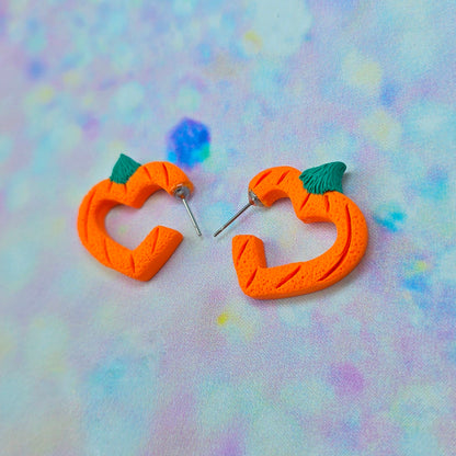 Mini Pumpkin Heart Hoops