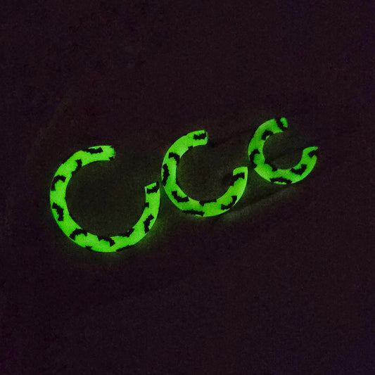 Bat Clay Hoops in Glow in the Dark