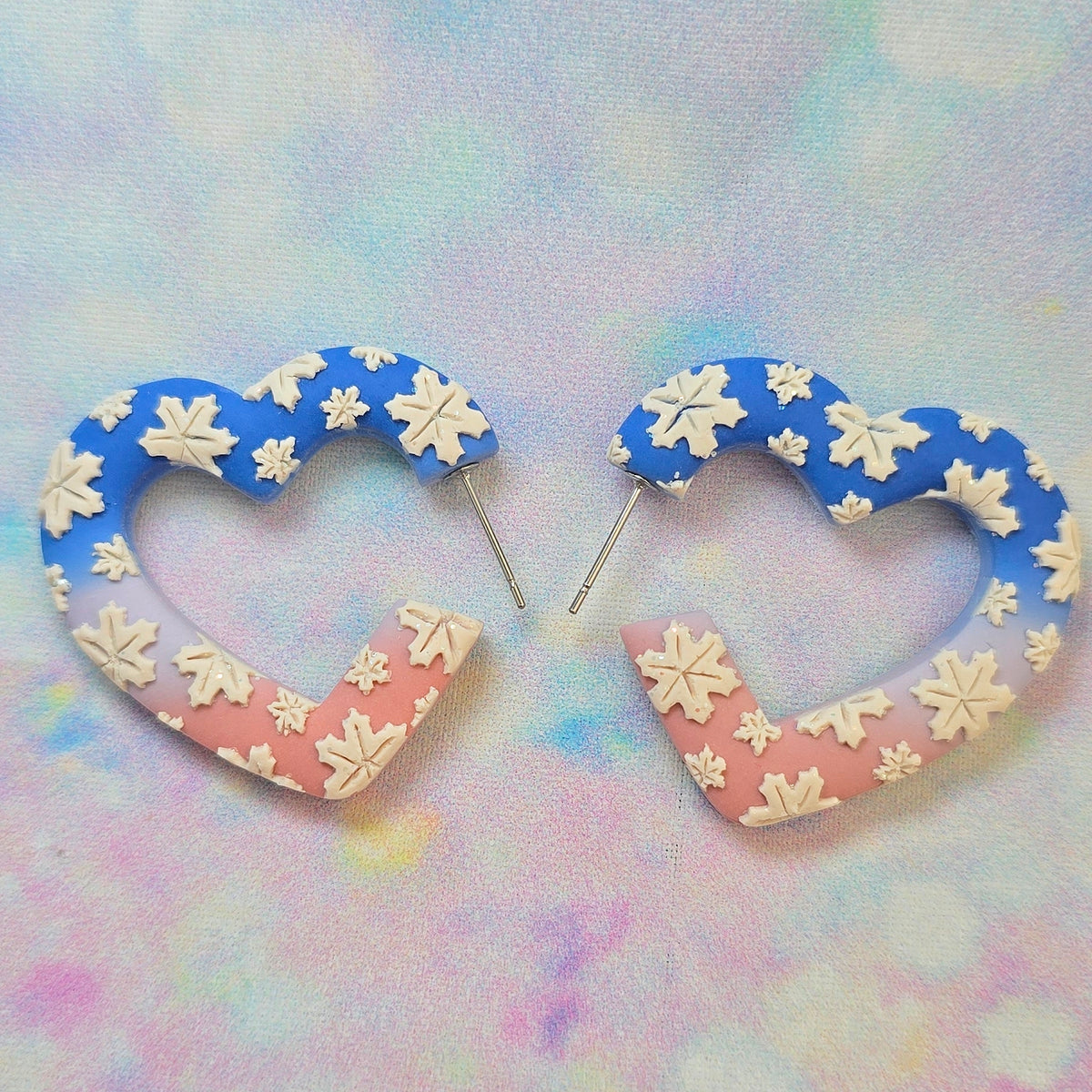 PRE ORDER Christmas- Medium Winter Wonderland Heart Hoops