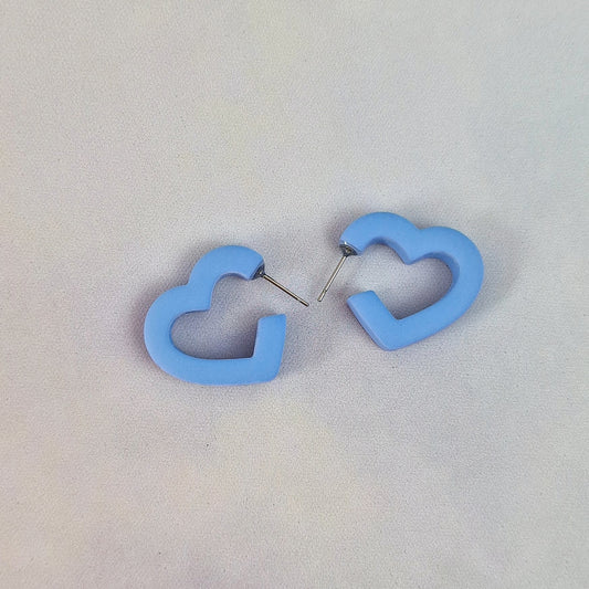 Discontinued Periwinkle Mini Heart Hoops