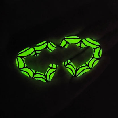 PRE ORDER Mega Glow in the Dark Spider Web Heart Hoops