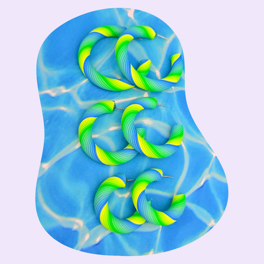 Blue Lagoon Twisted Hoops