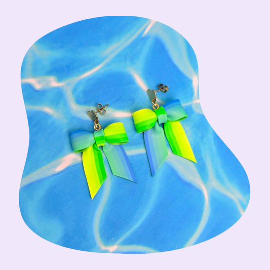 Blue Lagoon Mini Bow Dangles